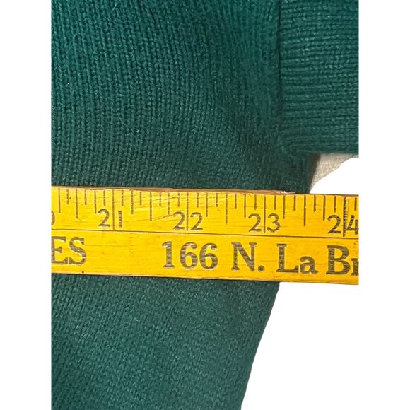 Vintage John Woodhead SWeater Men's MAcrylic V-Neck Sweater Teal Medium Stretch - Picture 11 of 13